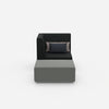 Sessel mit Hocker modern von vorne