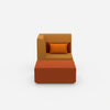 Sessel mit Hocker modern von vorne