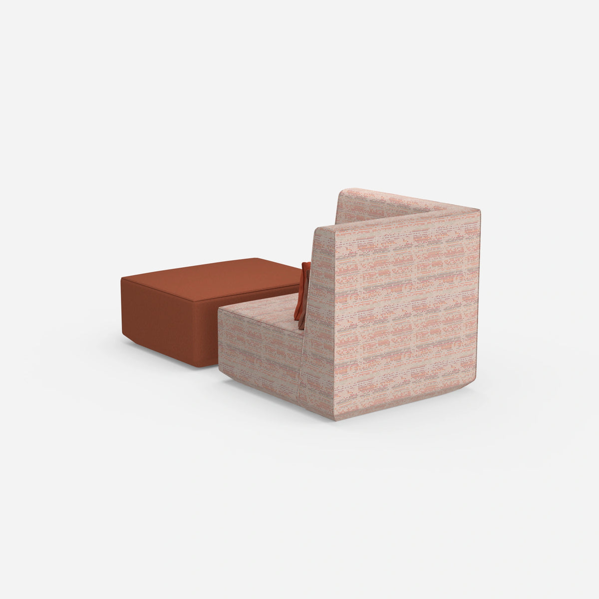 Sessel mit Hocker modern von hinten