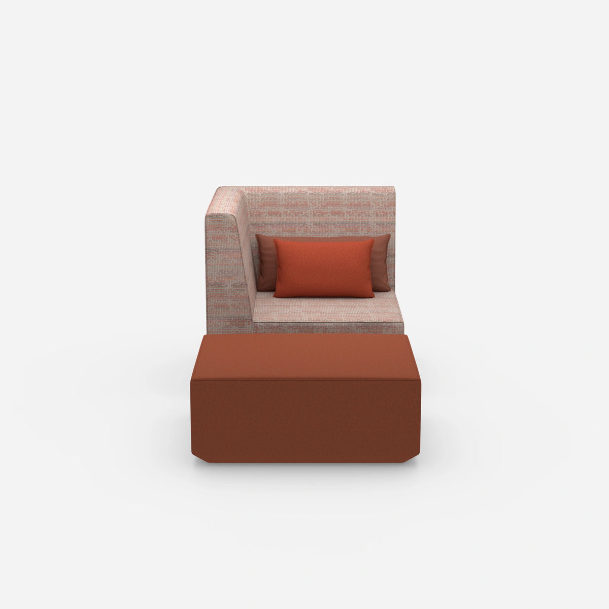 Sessel mit Hocker modern von vorne