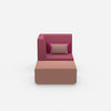 Sessel mit Hocker modern von vorne