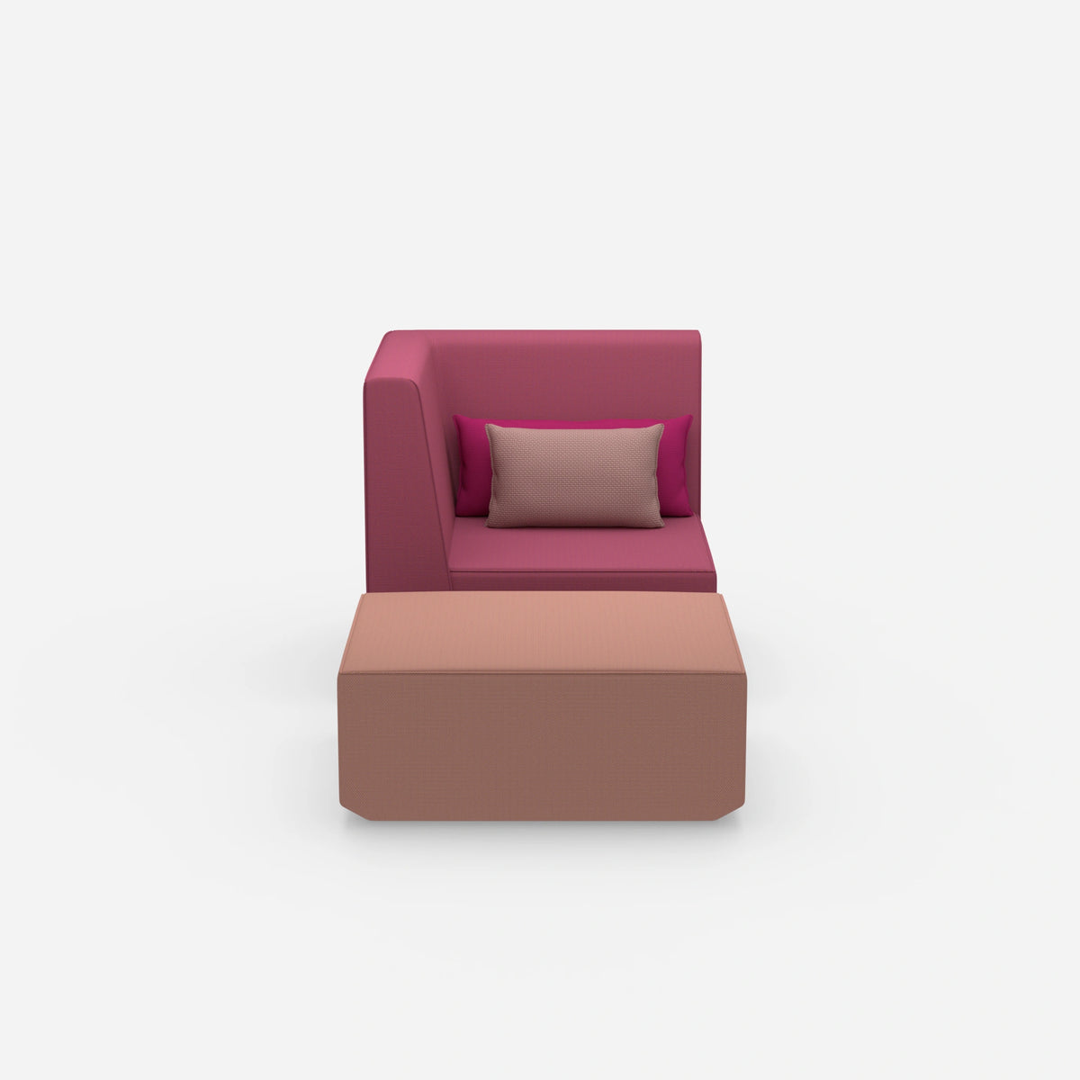 Sessel mit Hocker modern von vorne