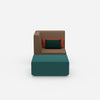 Sessel mit Hocker modern von vorne