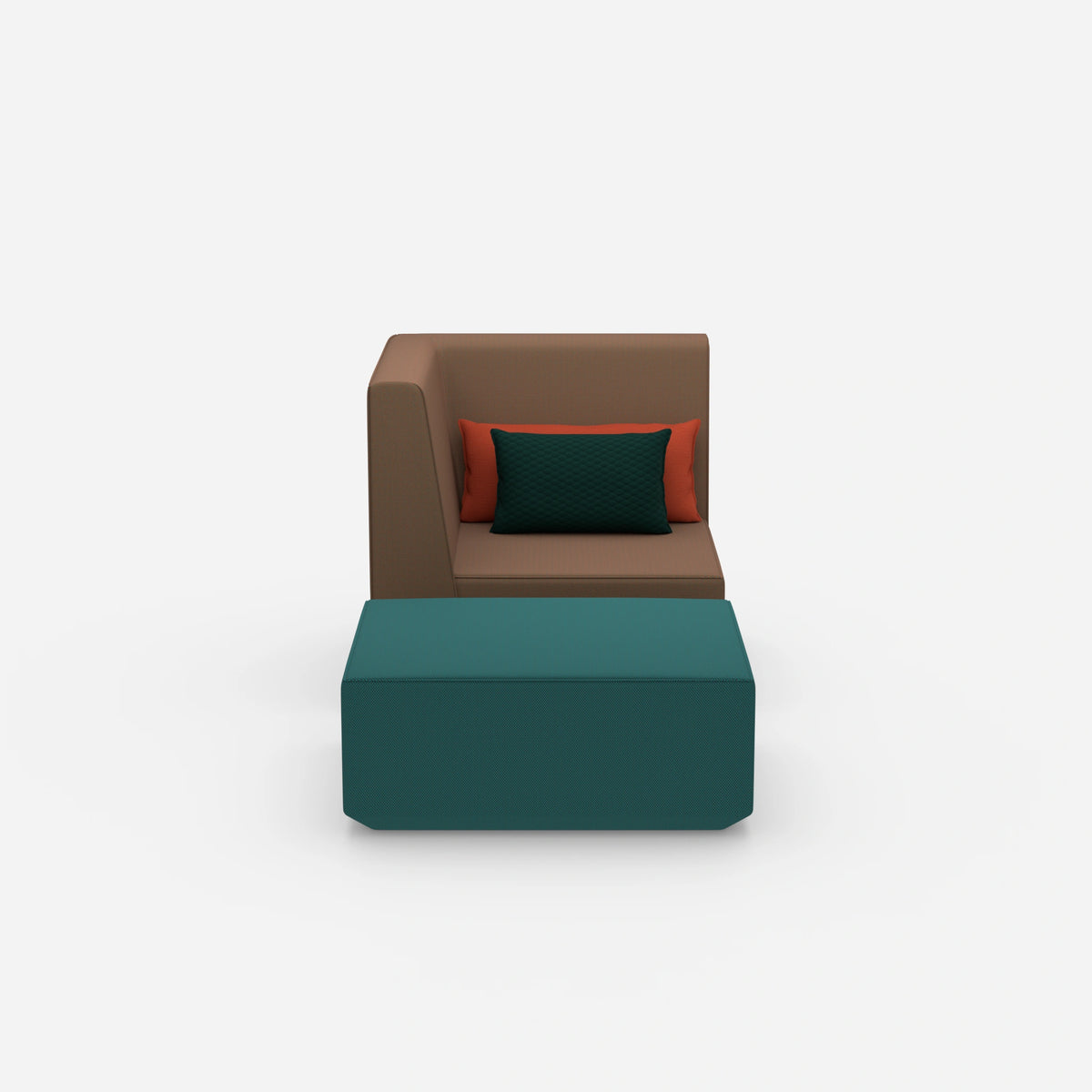 Sessel mit Hocker modern von vorne