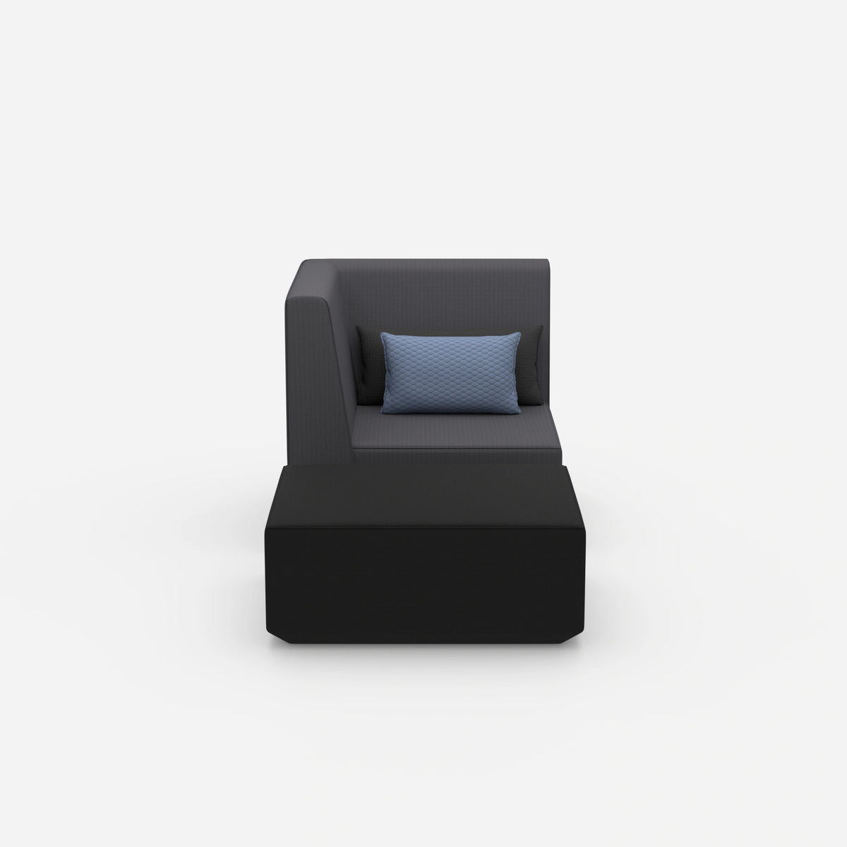 Sessel mit Hocker modern von vorne