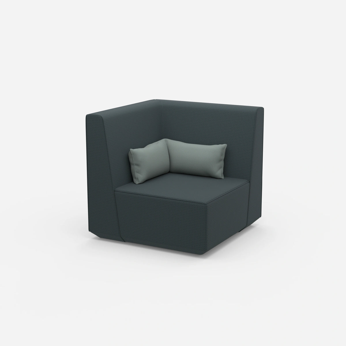 Sessel petrol von der Seite
