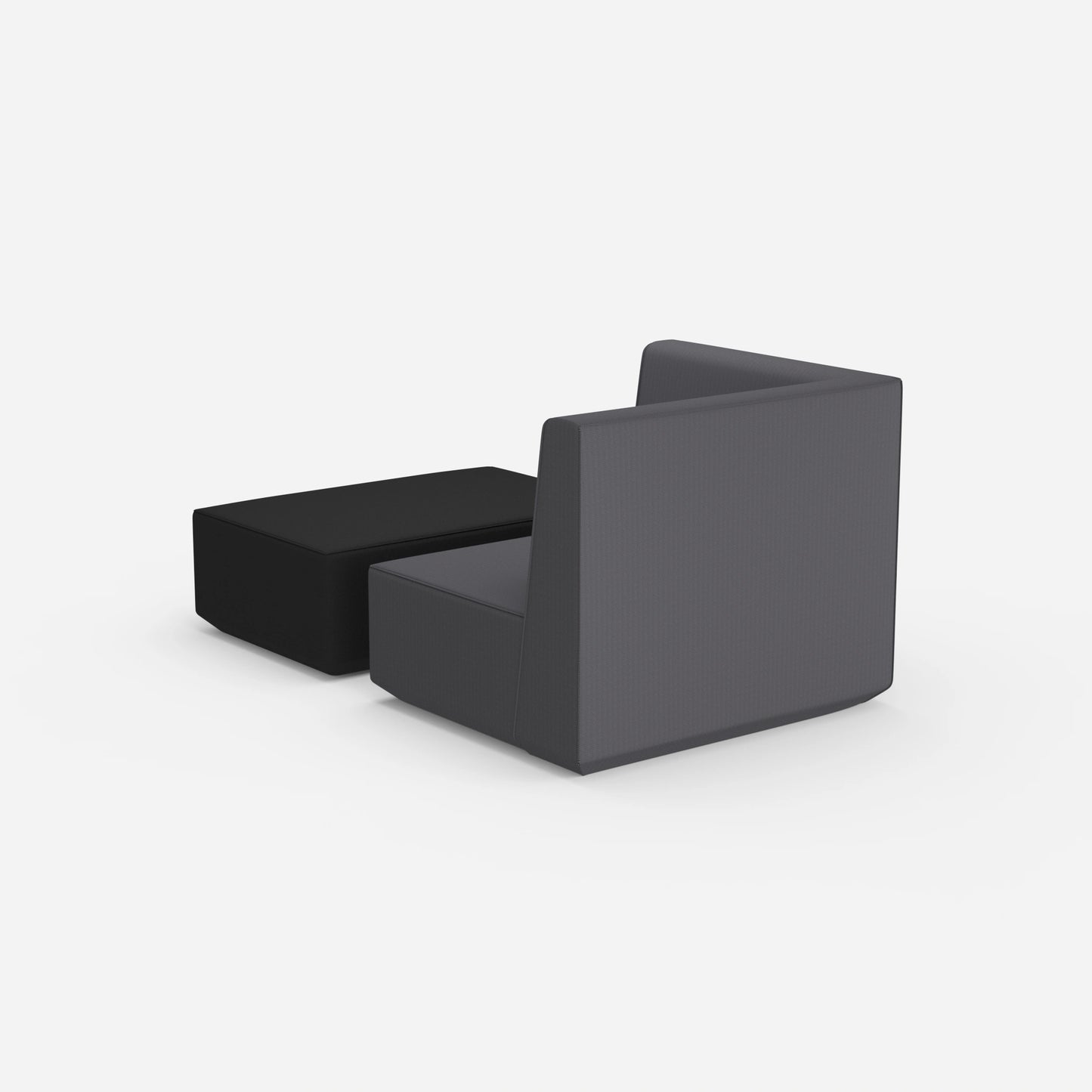 Sessel und Hocker modern von hinten