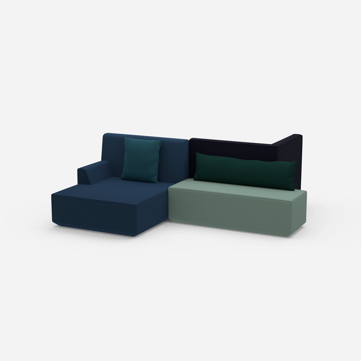 Banquette pour salon vue de côté