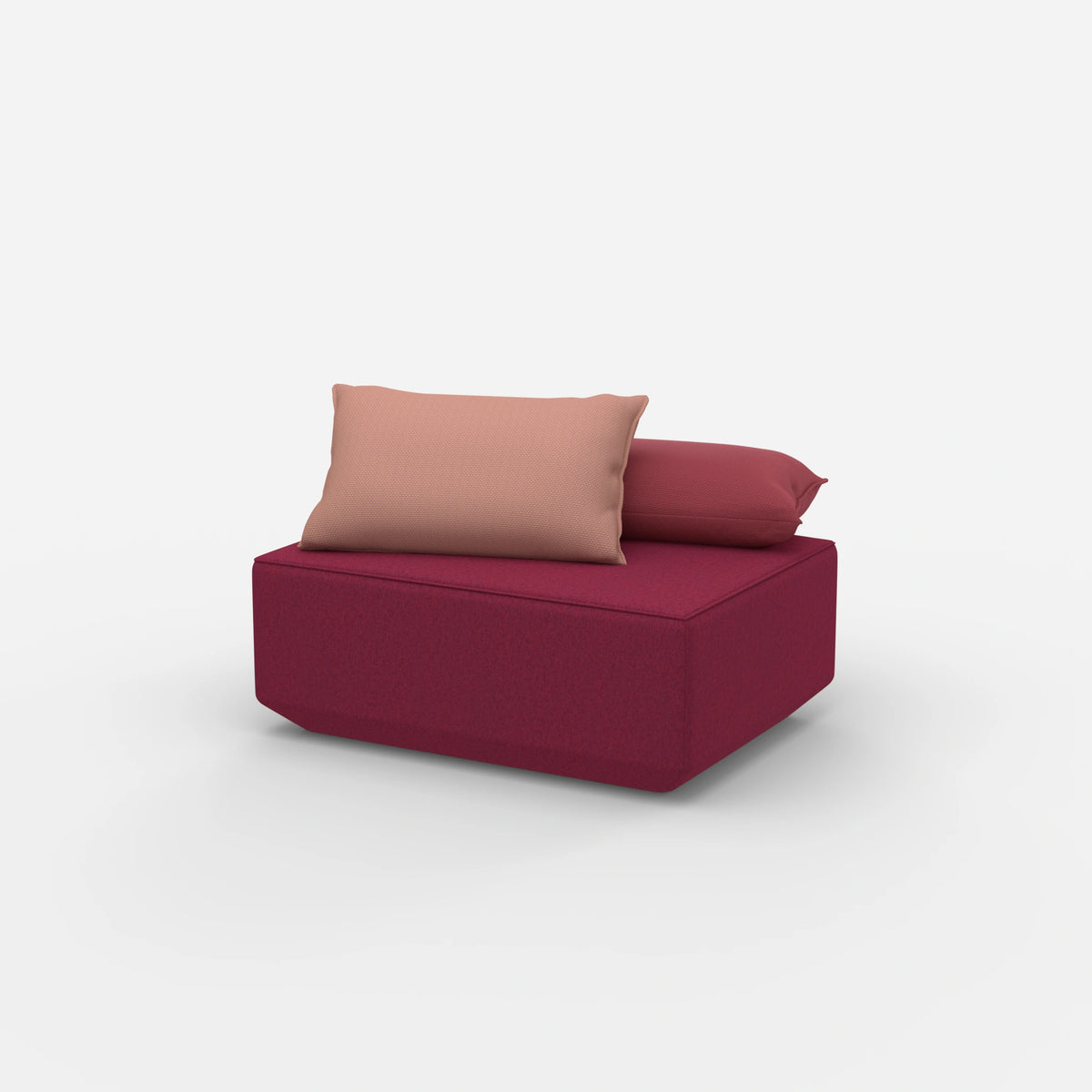 Sitzpouf in Rosa von der Seite