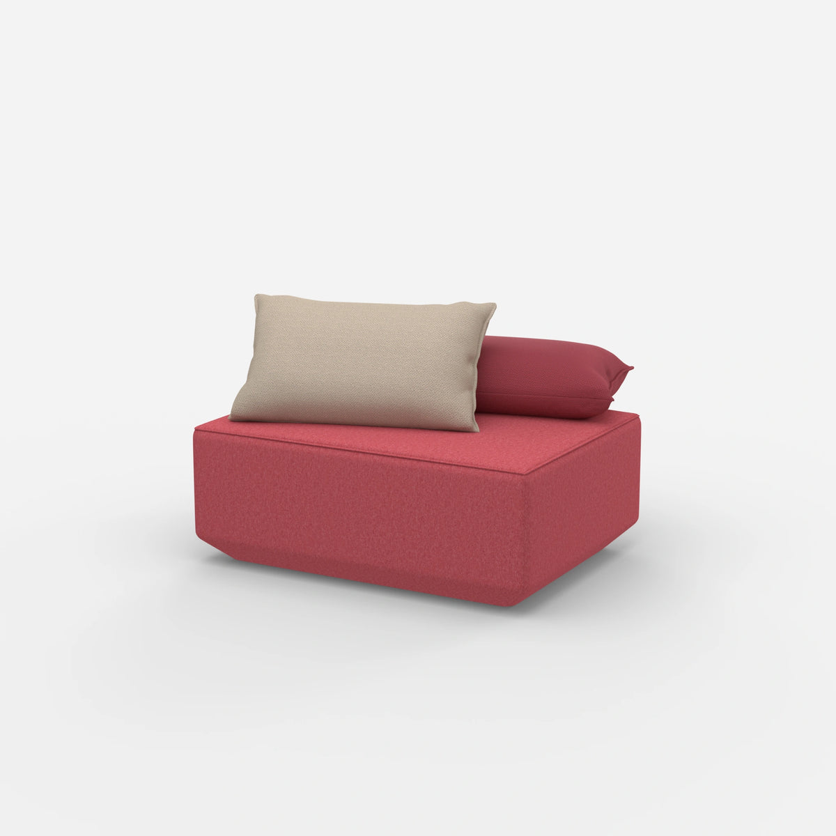 Sitzpouf in Rosa von der Seite