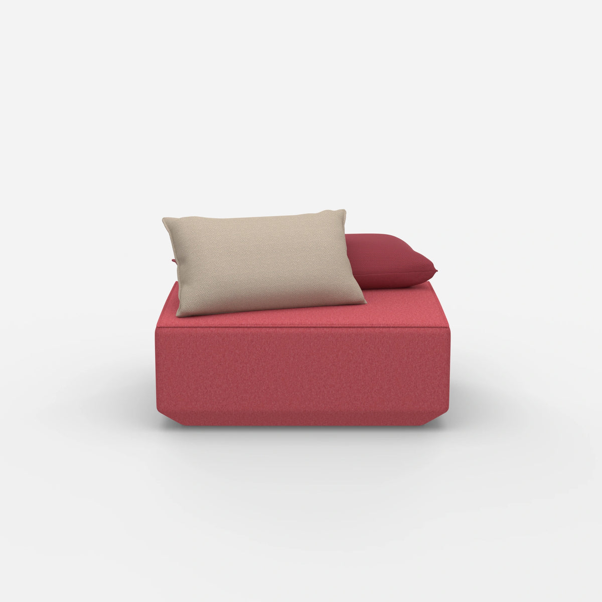 Sitzpouf in Rosa von vorne