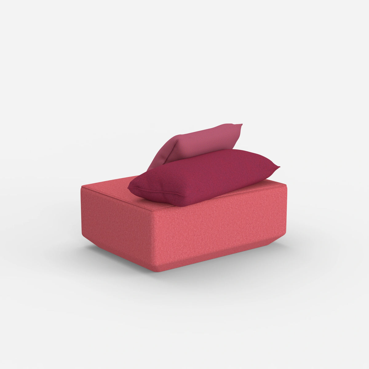 Sitzpouf in Rosa von hinten