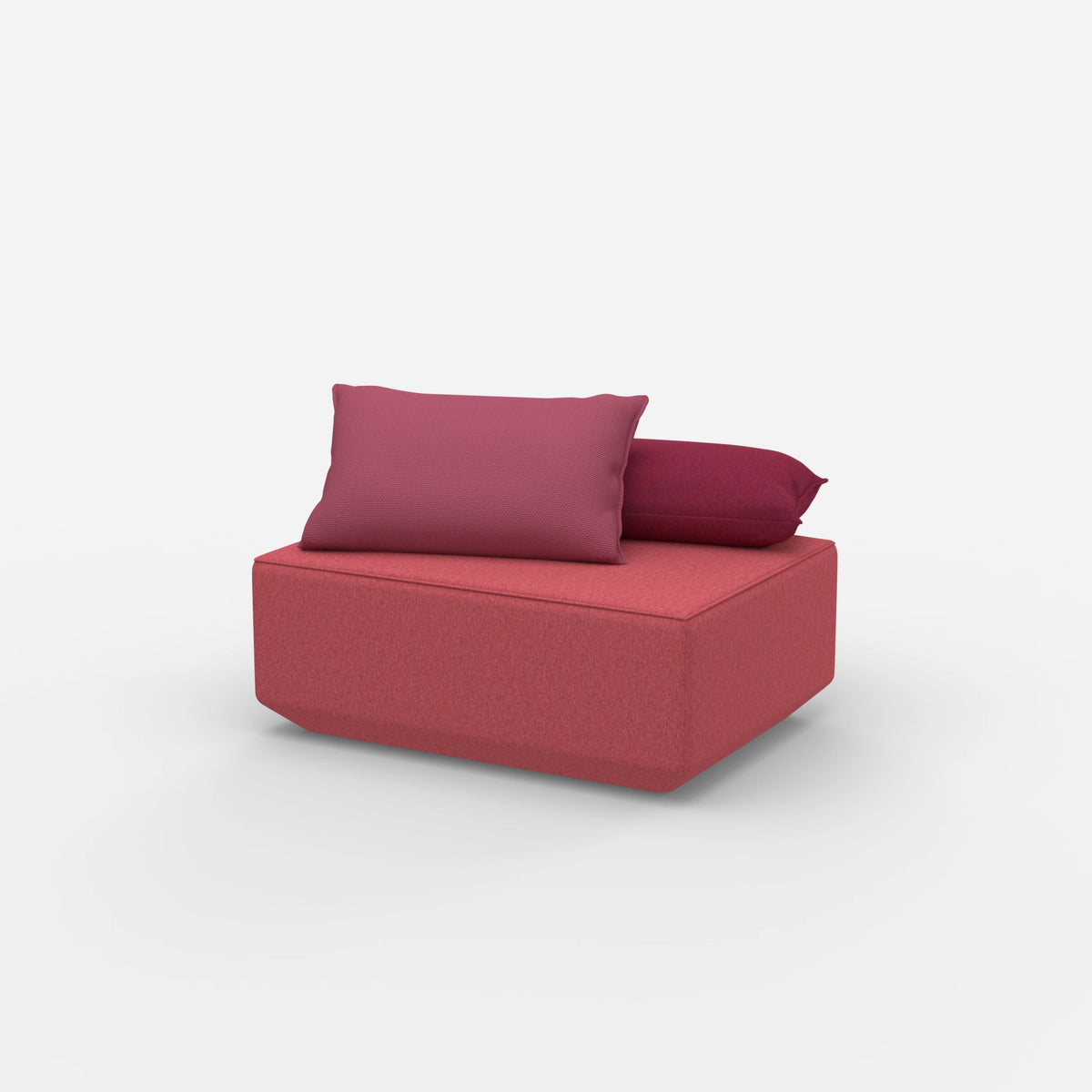Sitzpouf in Rosa von der Seite