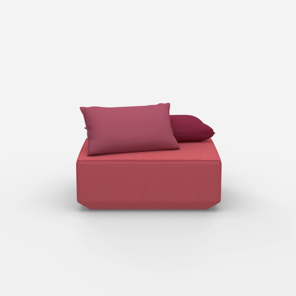Sitzpouf in Rosa von vorne