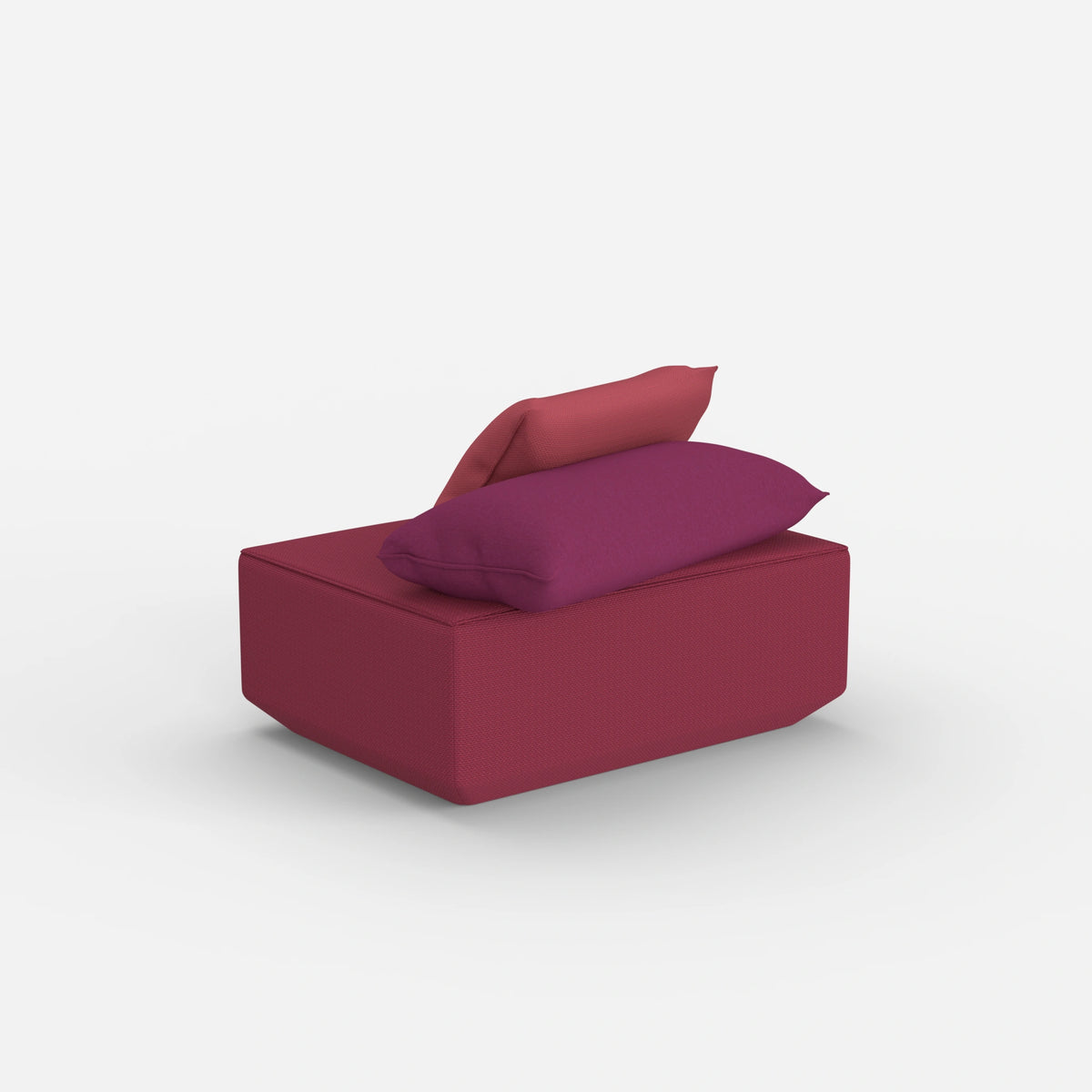 Sitzpouf in Rosa von hinten