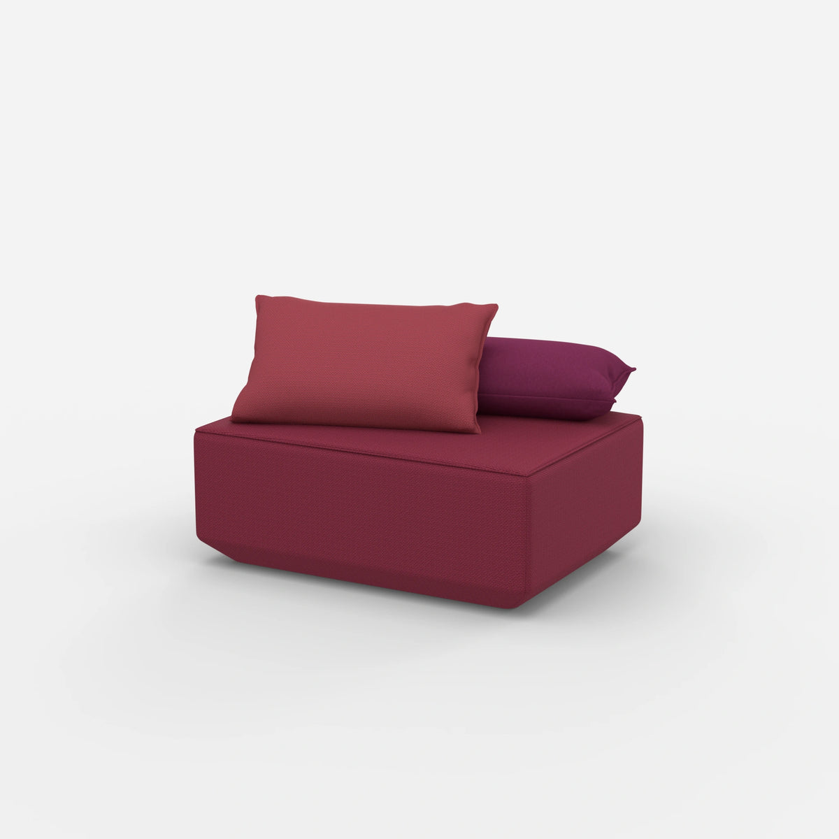 Sitzpouf in Rosa von der Seite