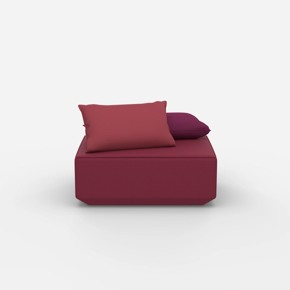 Sitzpouf in Rosa von vorne