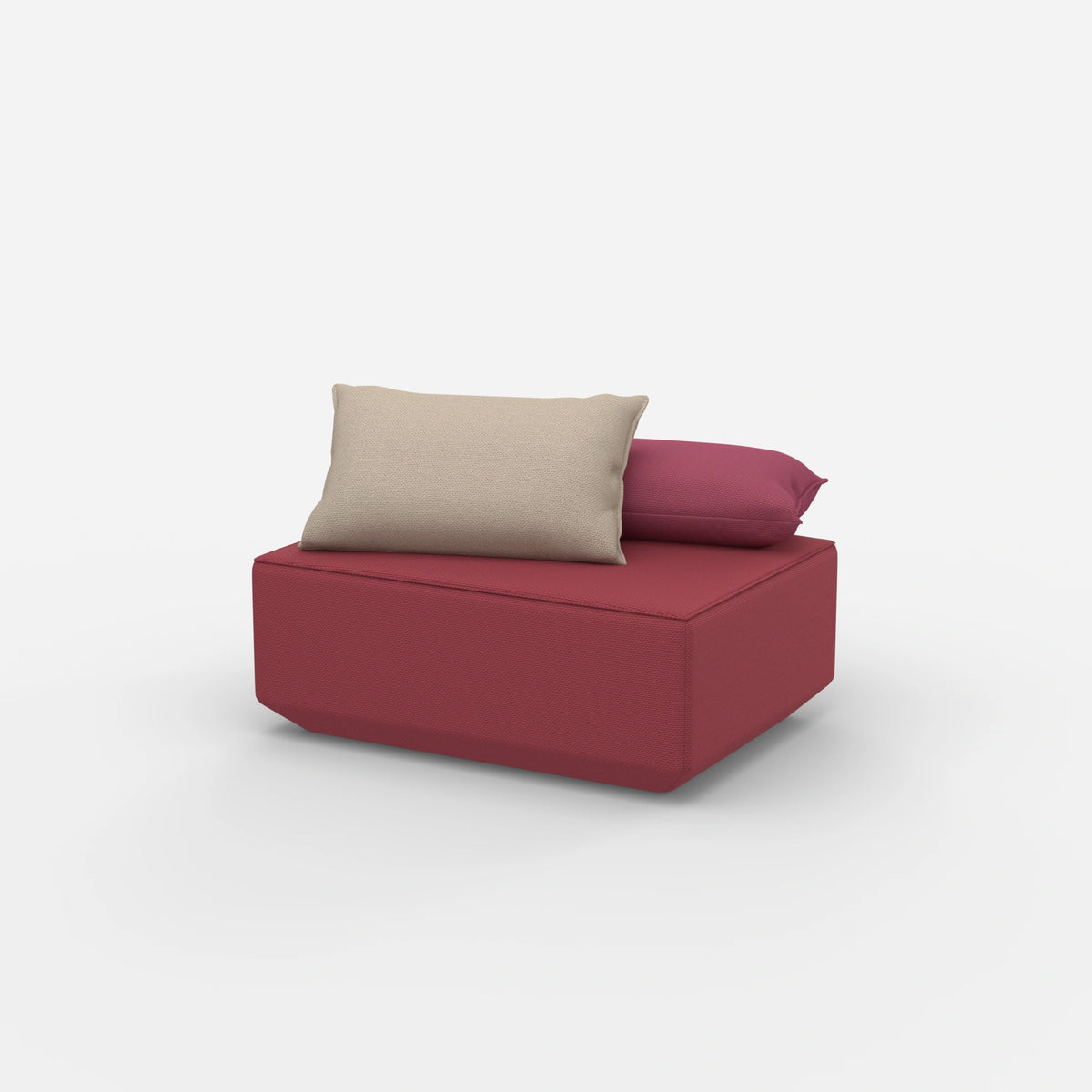 Sitzpouf in Rosa von der Seite