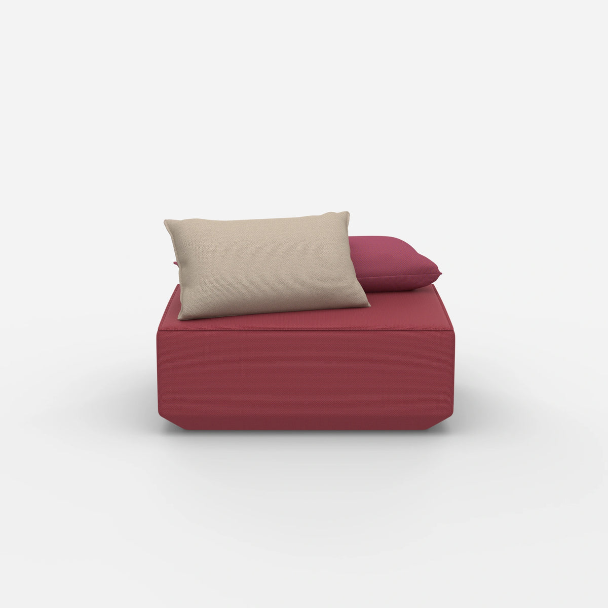 Sitzpouf in Rosa von vorne