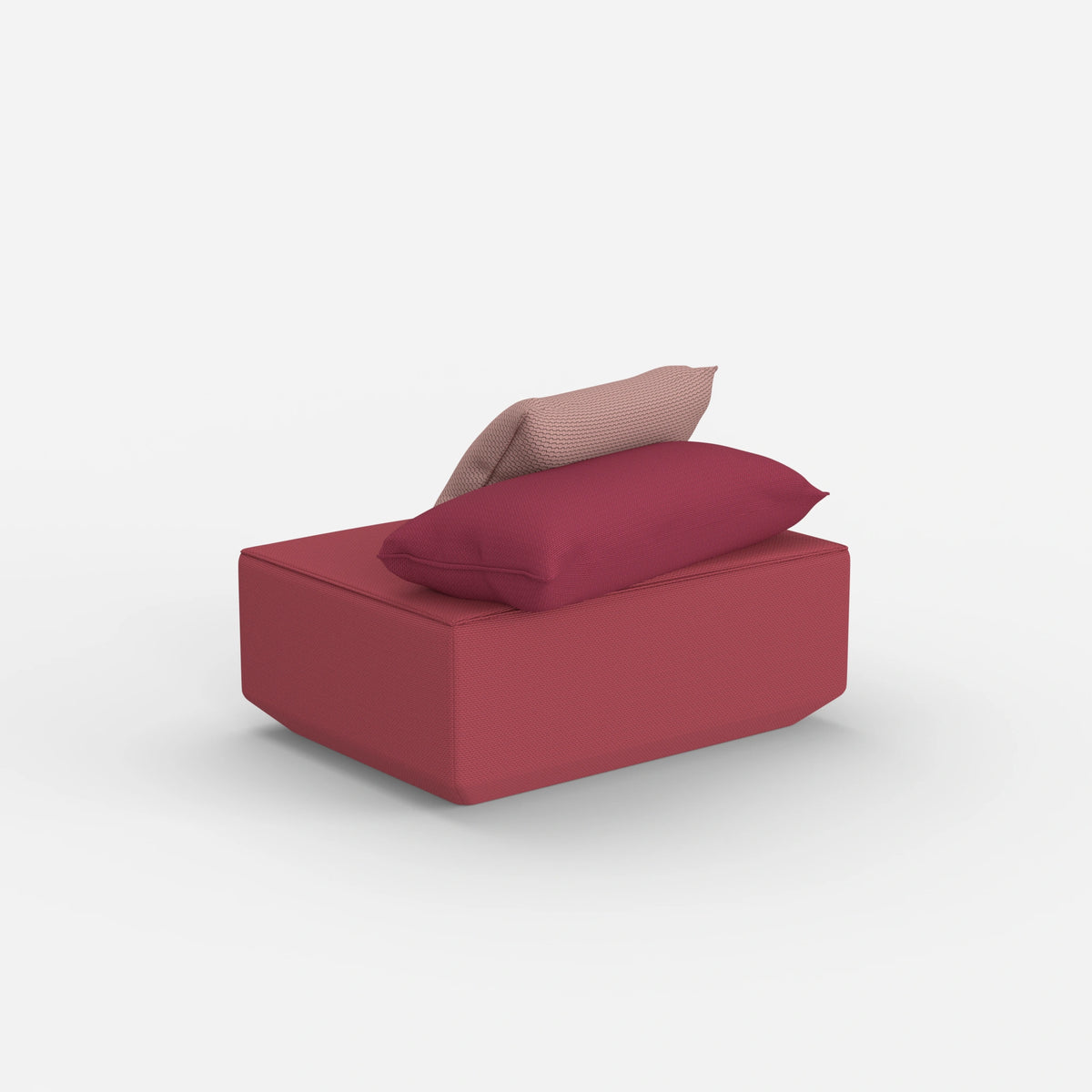 Sitzpouf in Rosa von hinten
