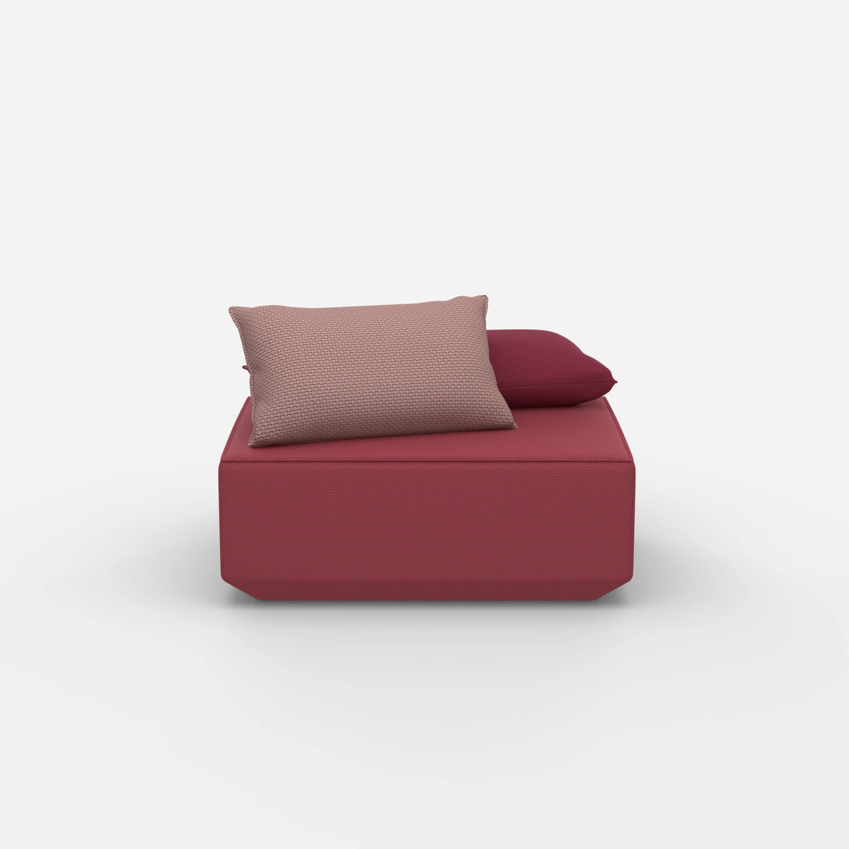 Sitzpouf in Rosa von vorne