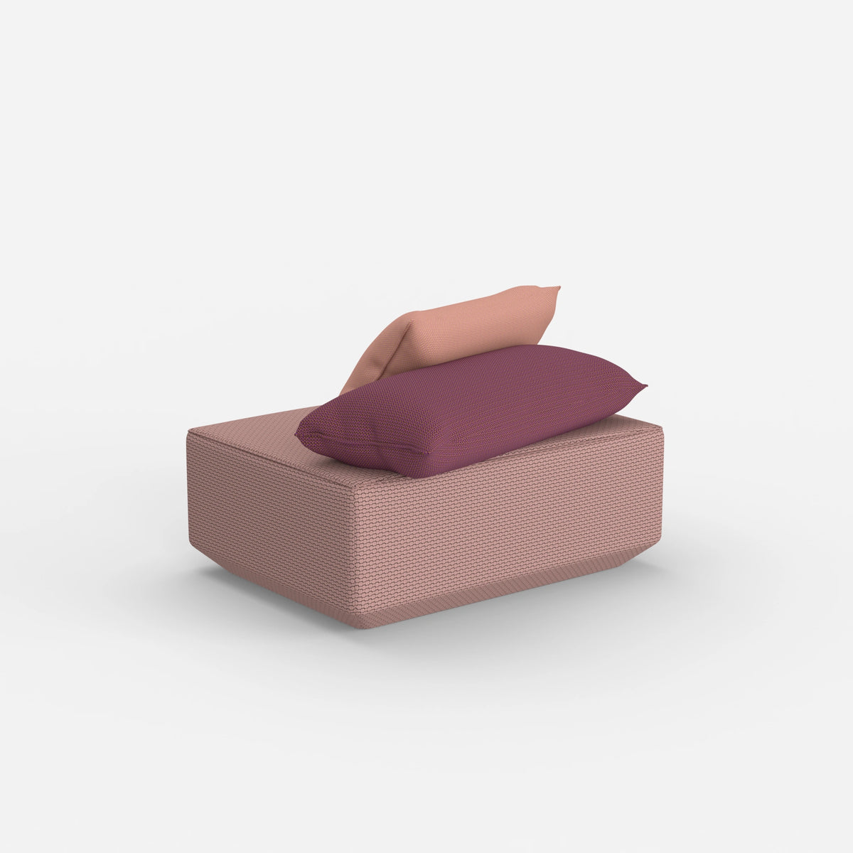 Sitzpouf in Rosa von hinten