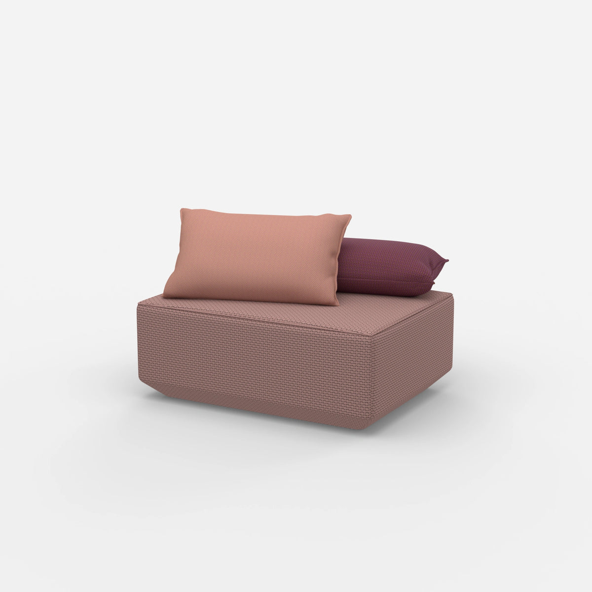 Sitzpouf in Rosa von der Seite