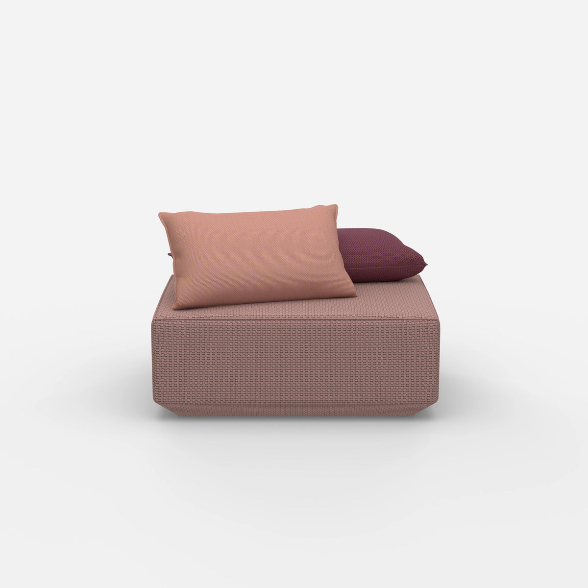 Sitzpouf in Rosa von vorne