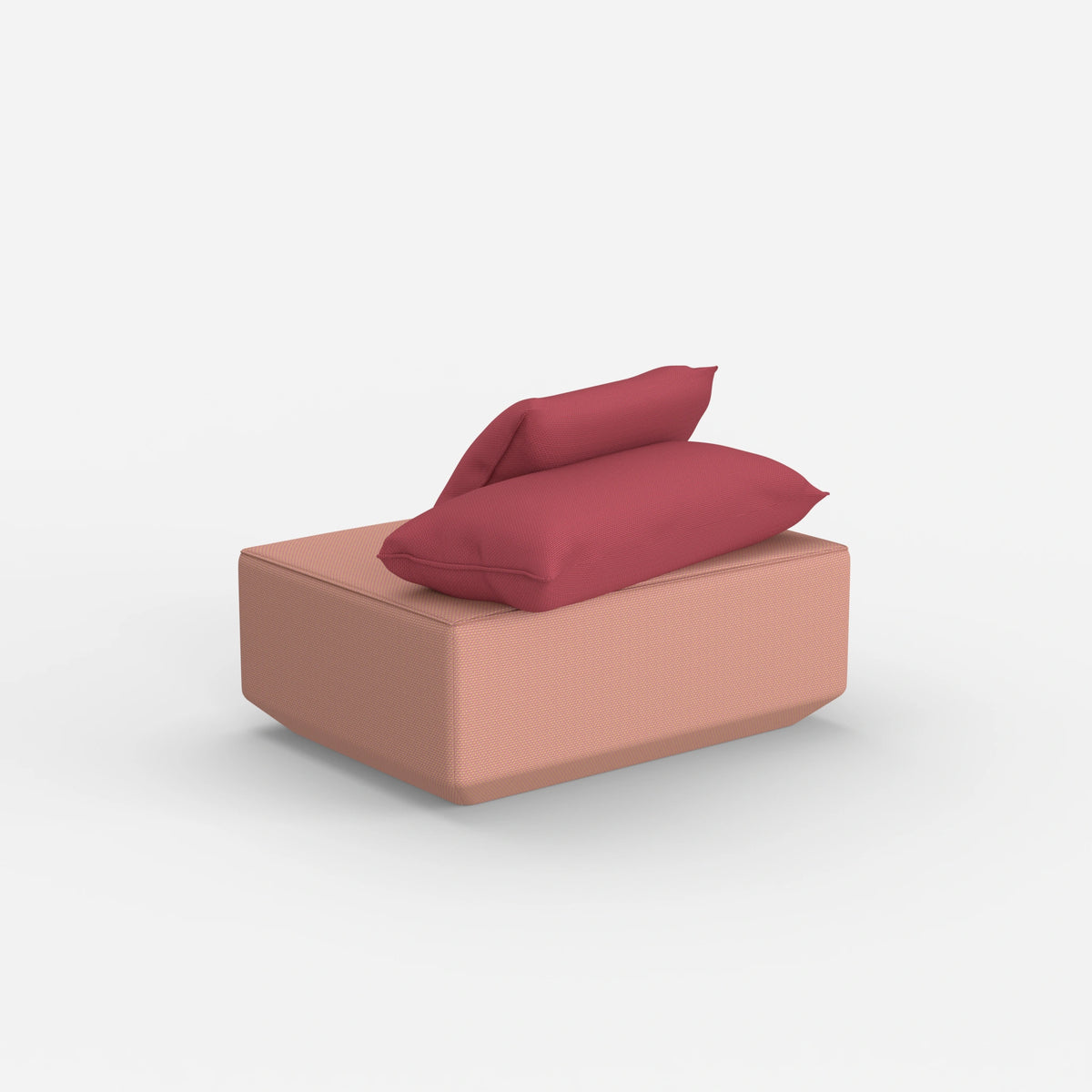 Sitzpouf in Rosa von hinten