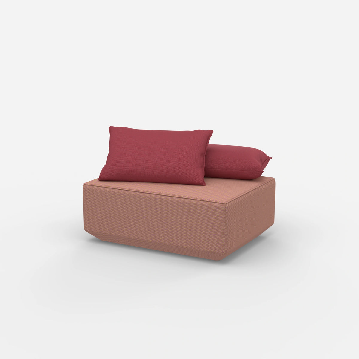 Sitzpouf in Rosa von der Seite