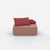Sitzpouf in Rosa von vorne