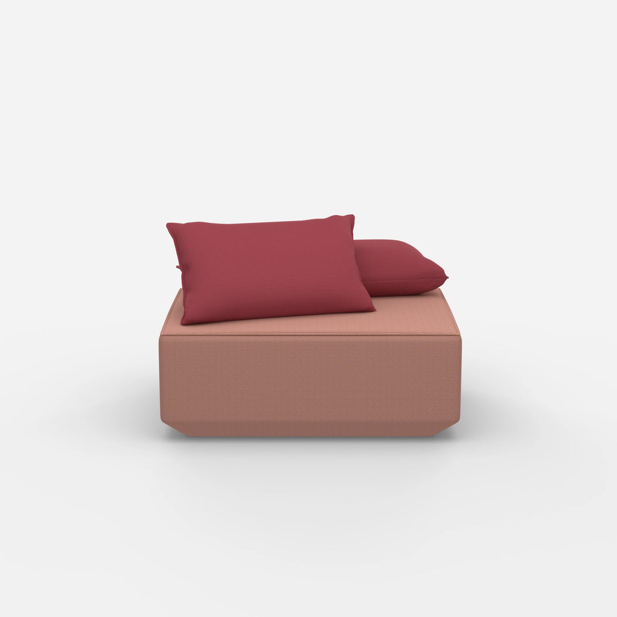 Sitzpouf in Rosa von vorne