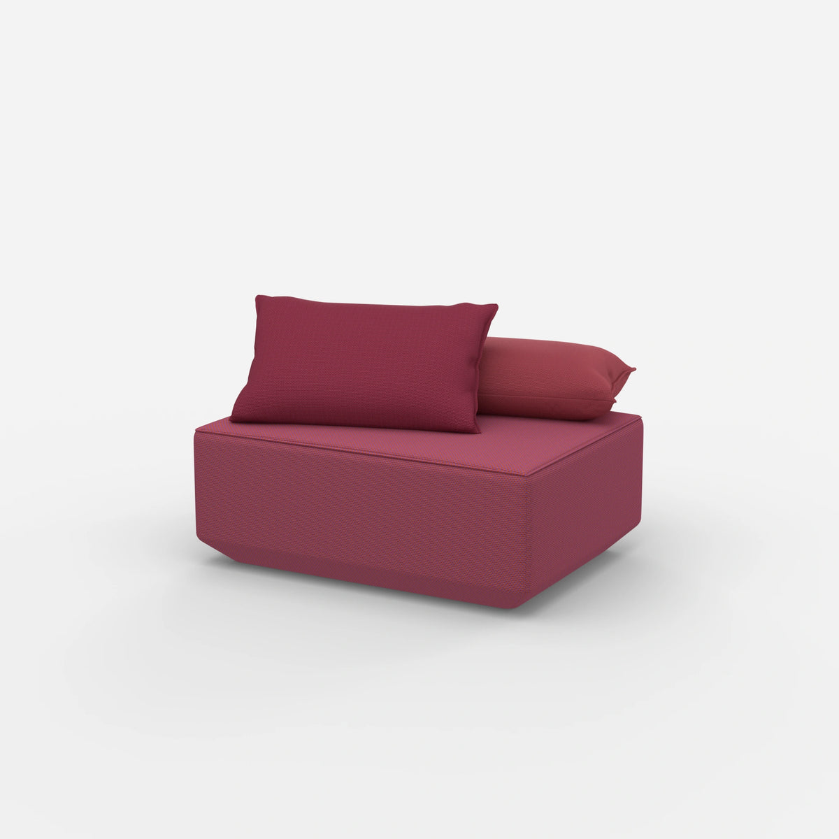 Sitzpouf in Rosa von der Seite