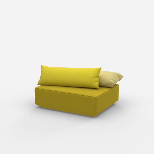 Sitzpouf modular in Gelb von der Seite