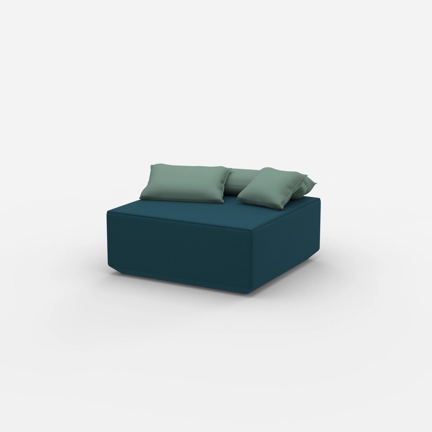 Sitzpouf petrol von der Seite