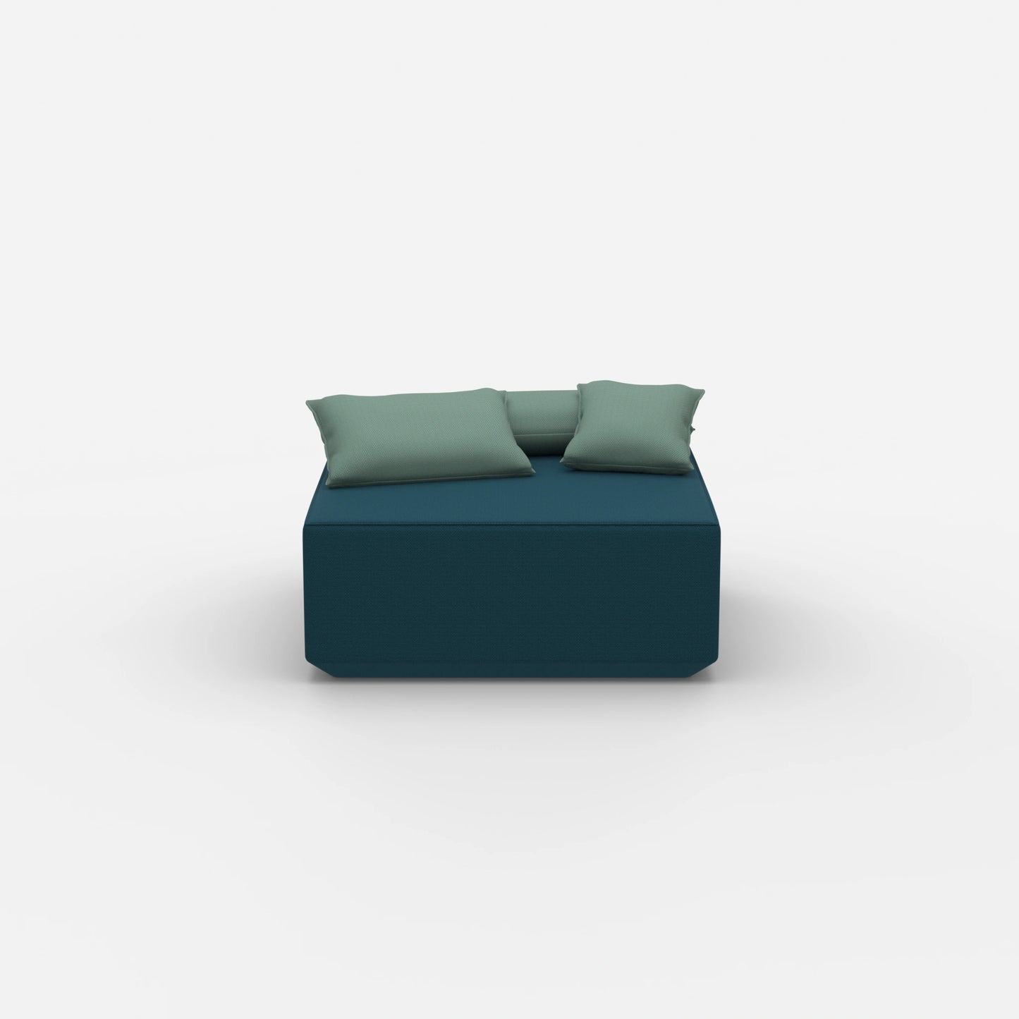 Sitzpouf petrol von vorne