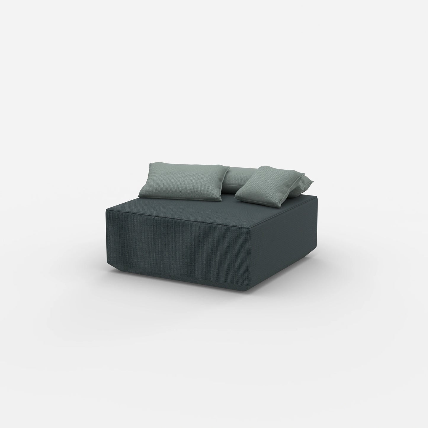 Sitzpouf petrol von der Seite