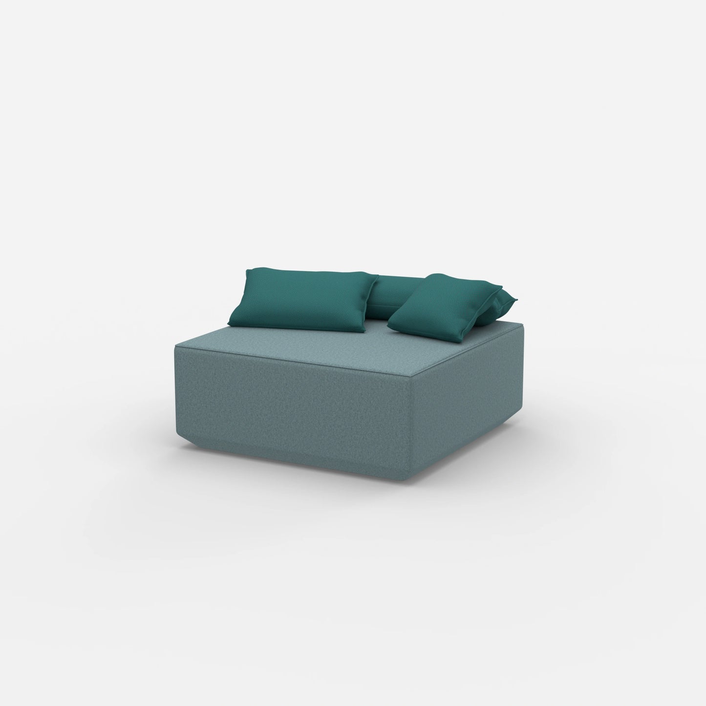 Sitzpouf petrol von der Seite