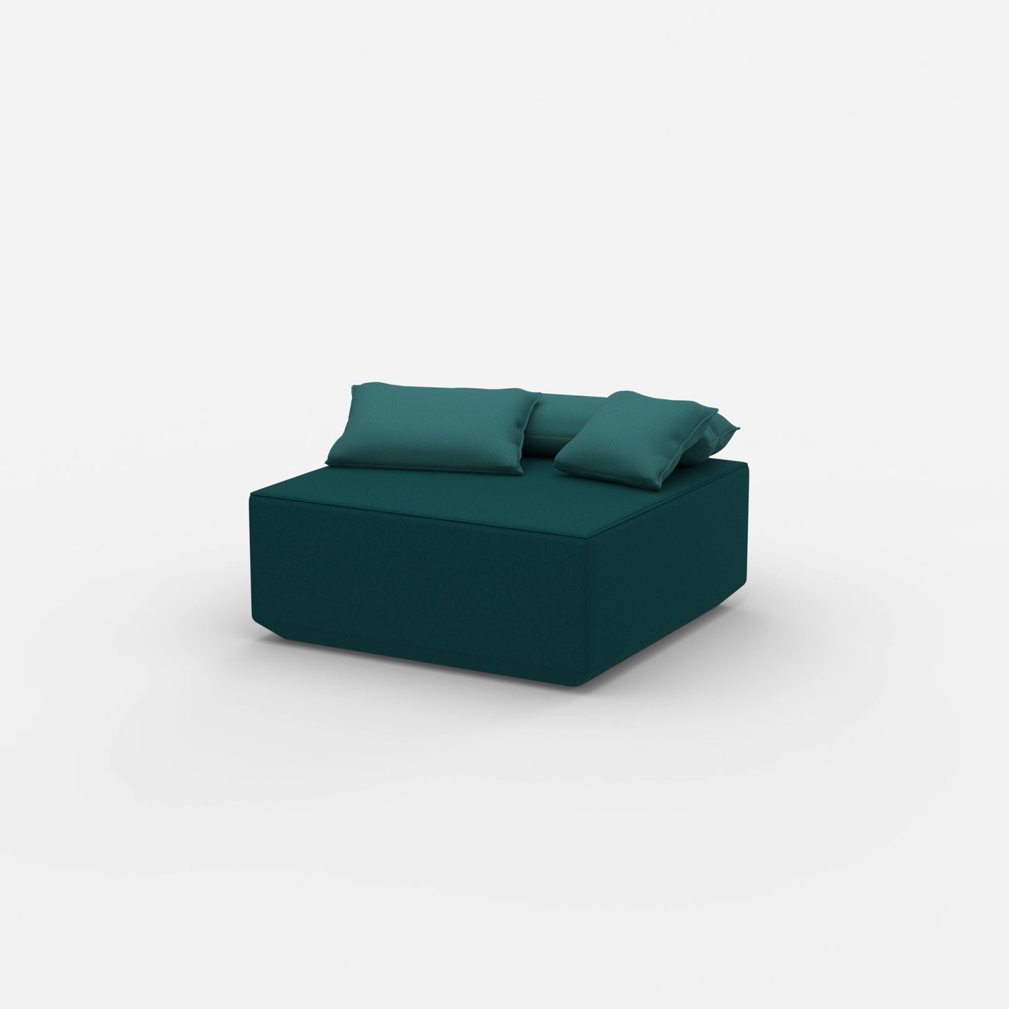 Sitzpouf petrol von der Seite