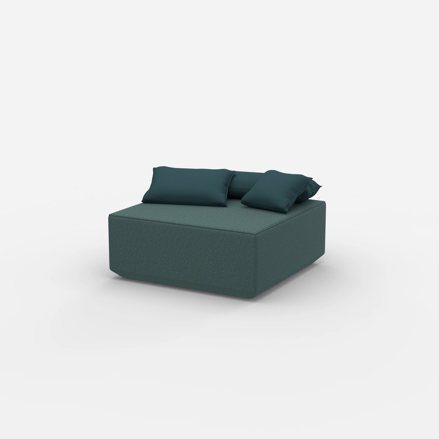 Sitzpouf petrol von der Seite