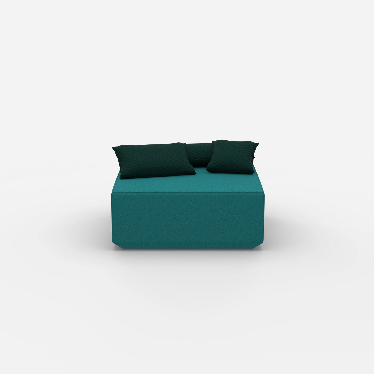 Sitzpouf petrol von vorne