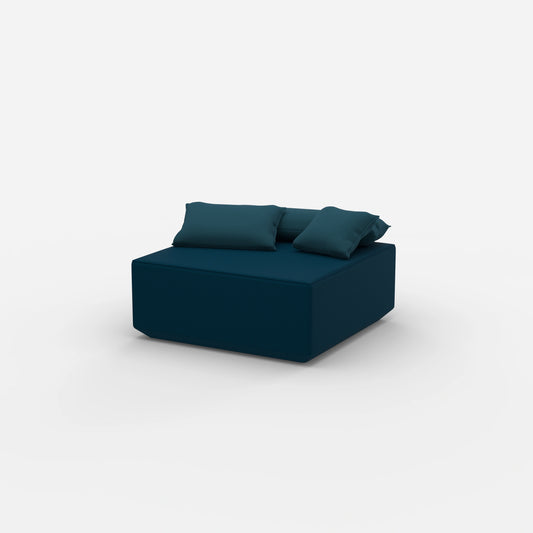 Sitzpouf petrol von der Seite