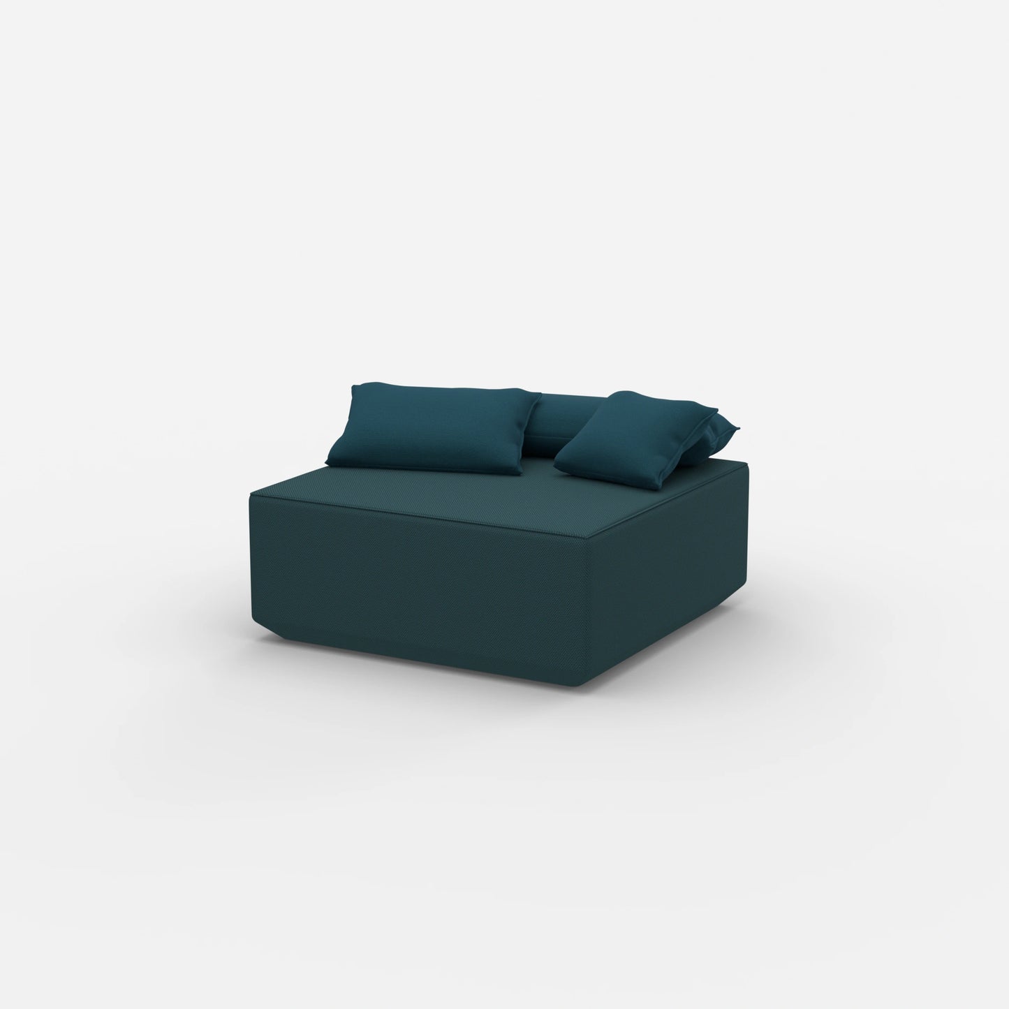 Sitzpouf petrol von der Seite