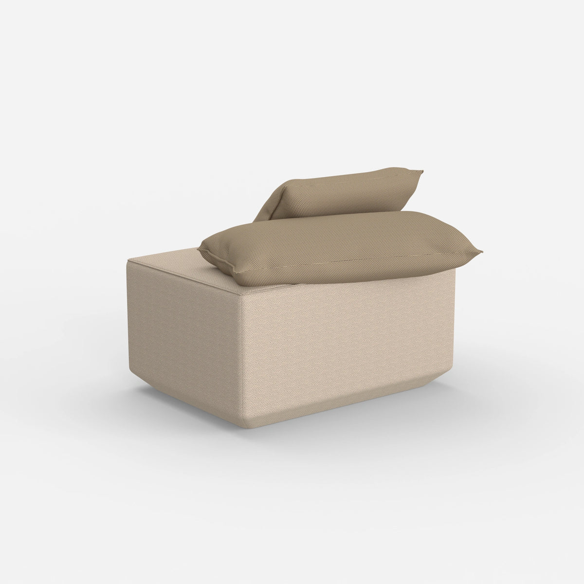 Sitzpouf taupe modern von hinten