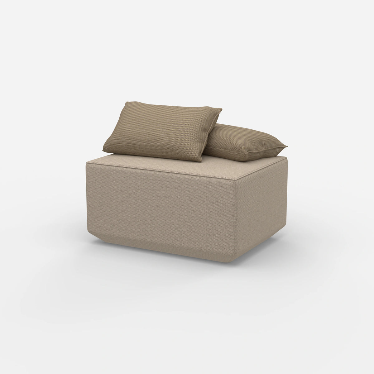 Sitzpouf taupe modern von der Seite