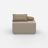 Sitzpouf taupe modern von vorne