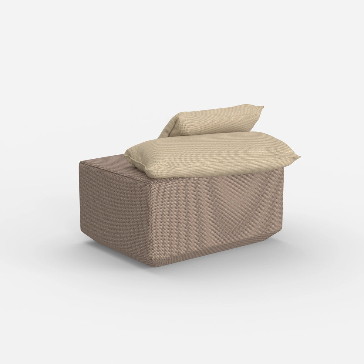 Sitzpouf taupe modern von hinten