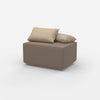 Sitzpouf taupe modern von der Seite
