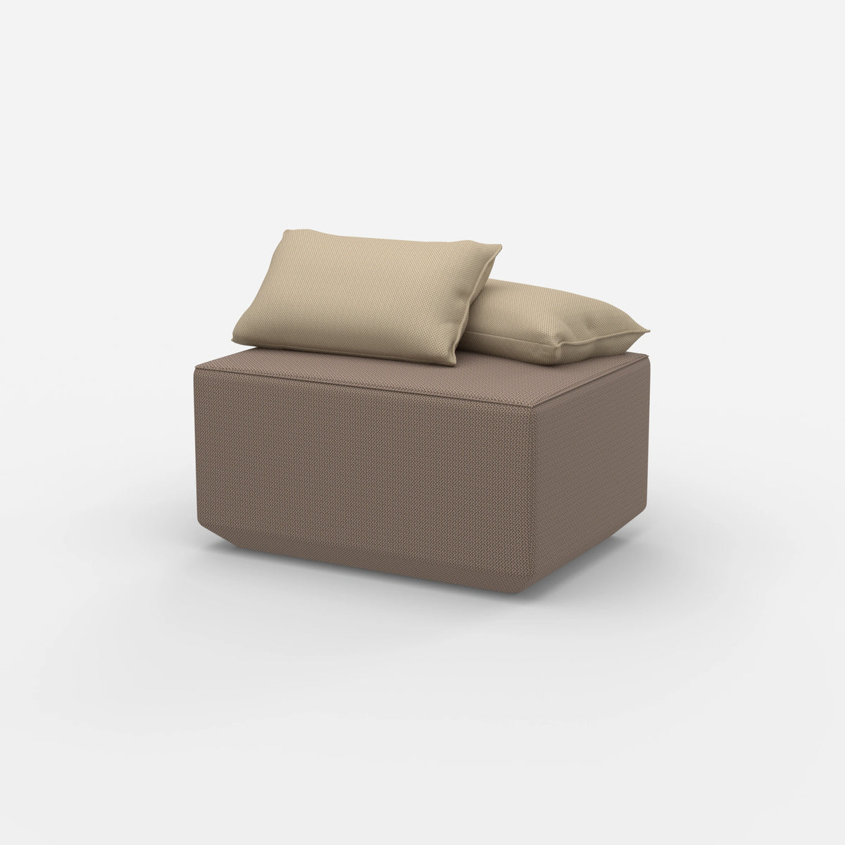 Sitzpouf taupe modern von der Seite