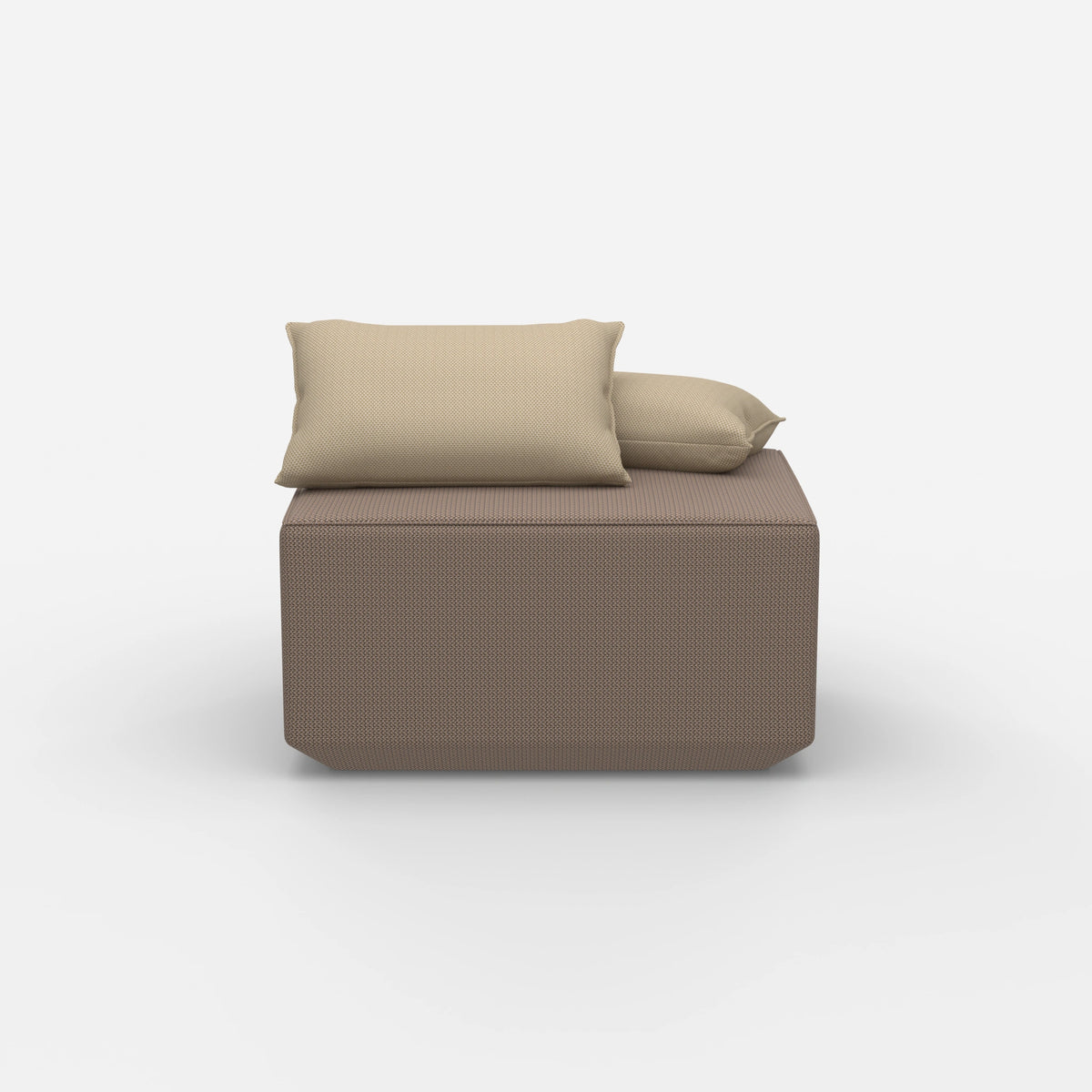 Sitzpouf taupe modern von vorne